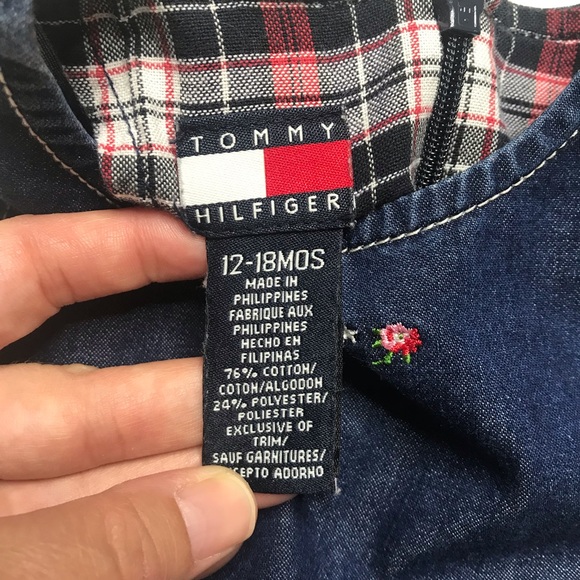 5/$25! Tommy Hilfiger Jean jumper dress size 12-18 months EUC - Picture 4 of 4
